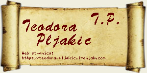 Teodora Pljakić vizit kartica